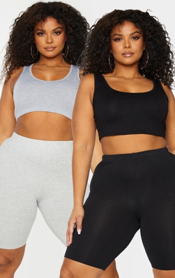 PLT Essentiel Plus - Lot de 2 cyclistes basiques - Noir & Gris, Noir