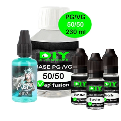 Pack base DIY facile e liquide Shiva  230 ml A&L  Arôme + Booster
