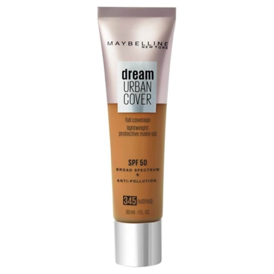 Maybelline Dream Urban Cover SPF50 Foundation 121ml (Various Shades) - 345 Nutmeg