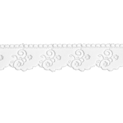 Ruban dentelle fine 25 mm blanc