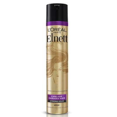 L'Oréal Paris Hairspray by Elnett Care For Dry Damaged Hair Strong Hold Argan Oil Shine 400ml