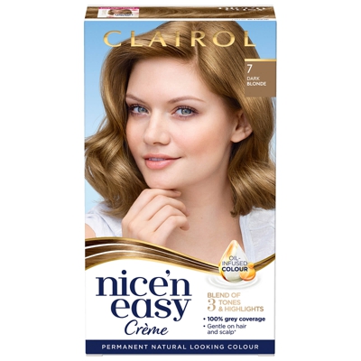 Clairol Nice' n Easy Crème Natural Looking Oil Infused Permanent Hair Dye 177ml (Various Shades) - 7 Dark Blonde