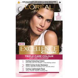 L'Oréal Paris Excellence Crème Permanent Hair Dye (Various Shades) - 3 Natural Darkest Brown precio
