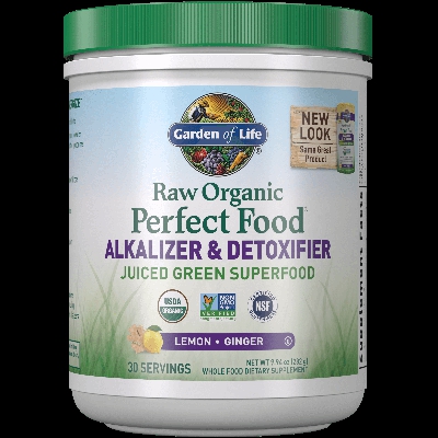 Poudre Alcalinisante et Détoxifiante Raw Organic Perfect Food - Citron Gingembre - 282g