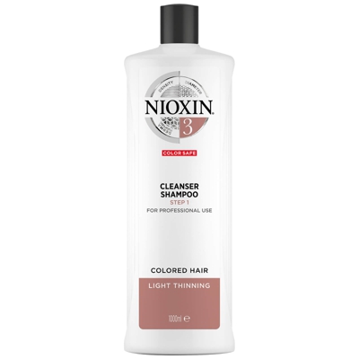 NIOXIN 3-Part System 3 Cleanser Shampoo for Coloured Hair with Light Thinning 1000ml
