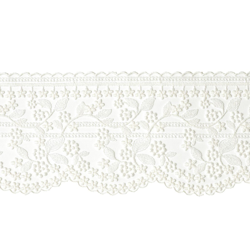 Ruban dentelle fleurs 115 mm écru precio