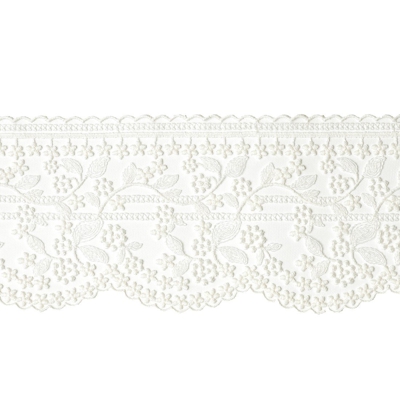 Ruban dentelle fleurs 115 mm écru