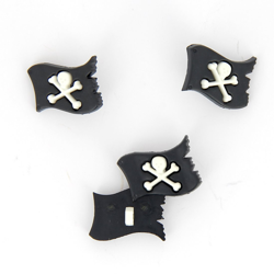 Boutons forme drapeau noir 19mm características