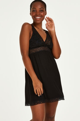 Hunkemöller Nuisette  Jersey Grafic Lace Noir