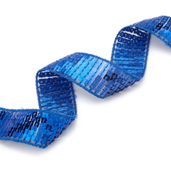 Ruban à sequins carrés - Bleu roi en oferta