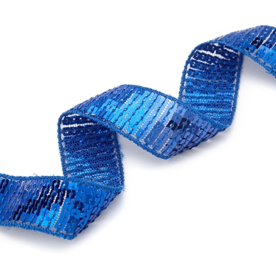 Ruban à sequins carrés - Bleu roi