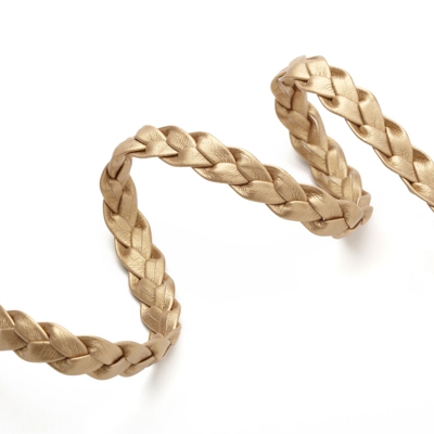 Tresse simili cuir dorée