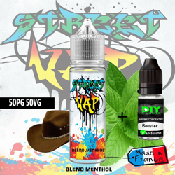 E liquide 60 ml - Blend Menthol - 3mg Street Vap  Flacon 50ml + booster 10 ml en oferta