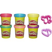 Play-Doh – 6 Pots De Pate A Modeler À Paillettes Et 2 Accessoires - 56 G Chacun, Pâte à modeler