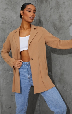 Blazer oversize beige style boyfriend, Beige.