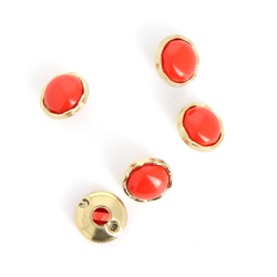 Boutons contour doré rouge 15mm características