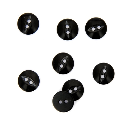 Boutons ronds noirs 14 mm