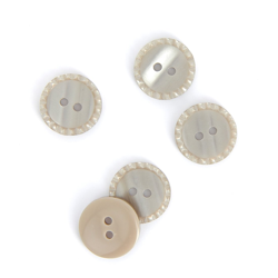 Boutons à bords pointillés marron 18 mm características