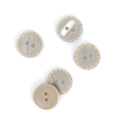 Boutons à bords pointillés marron 18 mm