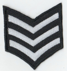 Écusson thermocollant militaire petit noir et blanc en oferta