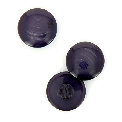 Boutons ronds à queue bleu marine 25 mm