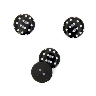Bouton à pois noir 18 mm