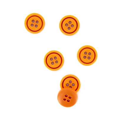 Boutons colorés ronds orange 14 mm