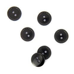 Boutons à bords pointillés noir 15 mm en oferta