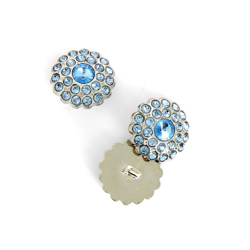 Boutons fleurs diamant bleu à queue 21 mm en oferta