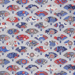 Tissu coton éventail Akemi argent características
