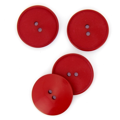 Boutons plats 2 trous rouge foncé 28 mm