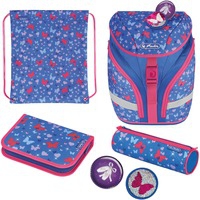 SoftLight Plus Butterfly Ensemble de cartables Fille Polyester Bleu, Rose