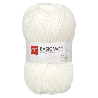 Pelote de fil à tricoter MT basic wool blanc