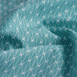 Tissu cretonne feuillettes bleu precio