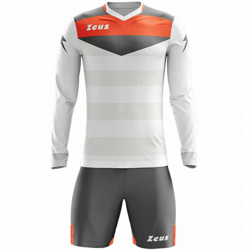 Zeus Argo Ensemble de gardien de but Manches longues Maillot avec short blanc gris características