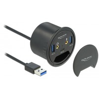 62794 hub & concentrateur USB 3.2 Gen 1 (3.1 Gen 1) Type-A 5000 Mbit/s Noir, Hub USB
