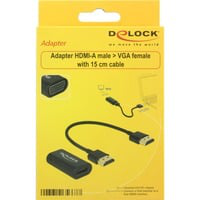 0.15m, HDMI/VGA 0,15 m VGA (D-Sub) Noir, Adaptateur características