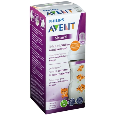 Philips Avent Natural Biberon naturel tigre 260 ml