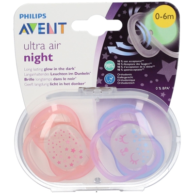 Avent Sucette Ultra Air Night Girl 0-6 Mois (Couleur non sélectionnable)