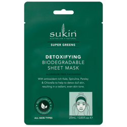 Sukin Super Greens Detoxifying Sheet Mask Sachet 25ml características