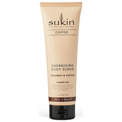 Exfoliant corporel énergisant de Sukin à base de café et d'huile de coco 200ml