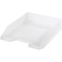 10167401 bac de rangement de bureau Plastique Translucide, Blanc, Bac à courrier