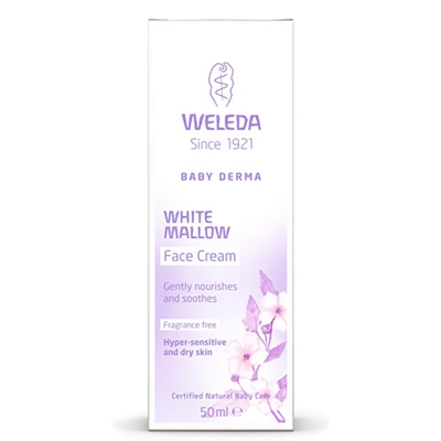 Crème pour le visage Weleda Baby Derma White Mallow Face Cream (50 ml)
