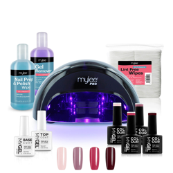 Mylee Black Convex Curing Lamp Kit with Gel Nail Polish Essentials Set en oferta