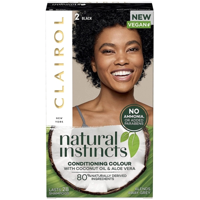 Clairol Natural Instincts Semi-Permanent No Ammonia Vegan Hair Dye 177ml (Various Shades) - 2 Black