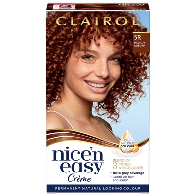 Clairol Nice' n Easy Crème Natural Looking Oil Infused Permanent Hair Dye 177ml (Various Shades) - 5R Medium Auburn