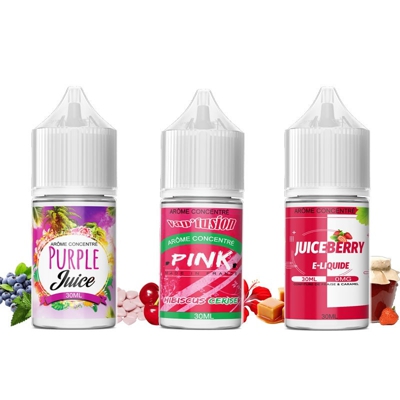 Pack 90 ml d'arôme (3x30ml) Purple Juice Pink Juice Berry e-liquide DIY