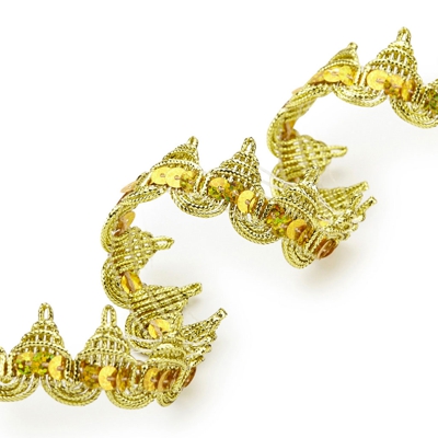 Ruban passementrie triangles or