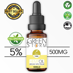 Huile de Chanvre BIO  Broad Spectrum 5% 500 mg 10 ml Hemp Oil saveur Vanille precio