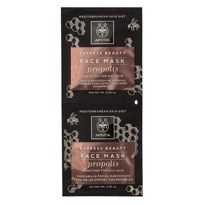 Masque Purifiant Express Peaux Grasses APIVITA 2 x 8 ml – Propolis